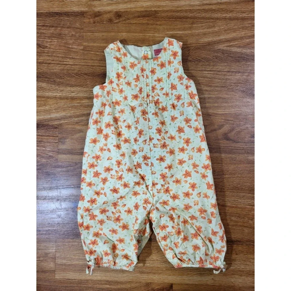 Vintage Gymboree Size 2T Yellow Floral Bubble Romper